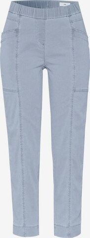 TONI Pleat-Front Pants in Blue: front