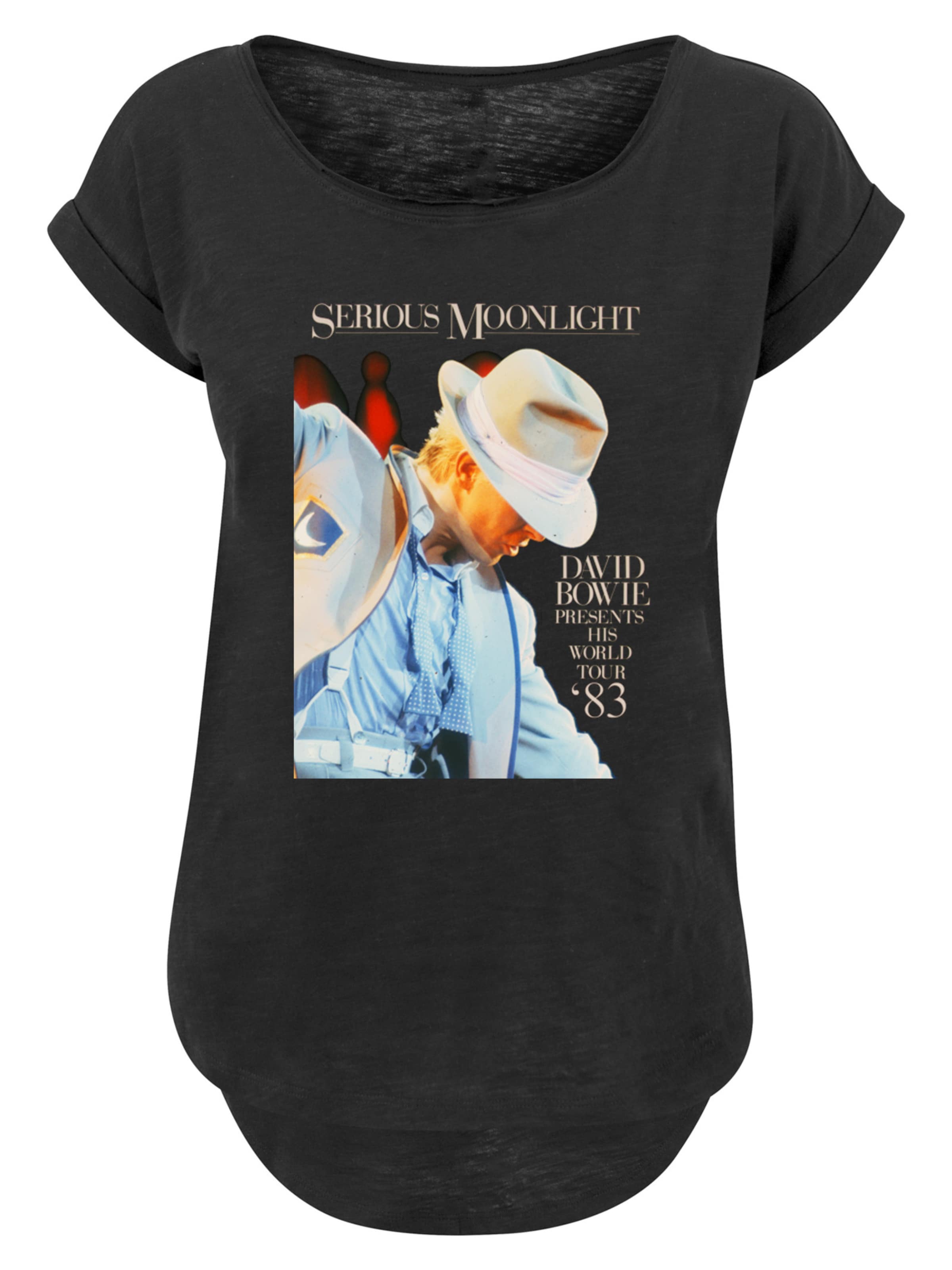 F4NT4STIC Shirt 'David Bowie Serious Moonlight' in Zwart: voorkant