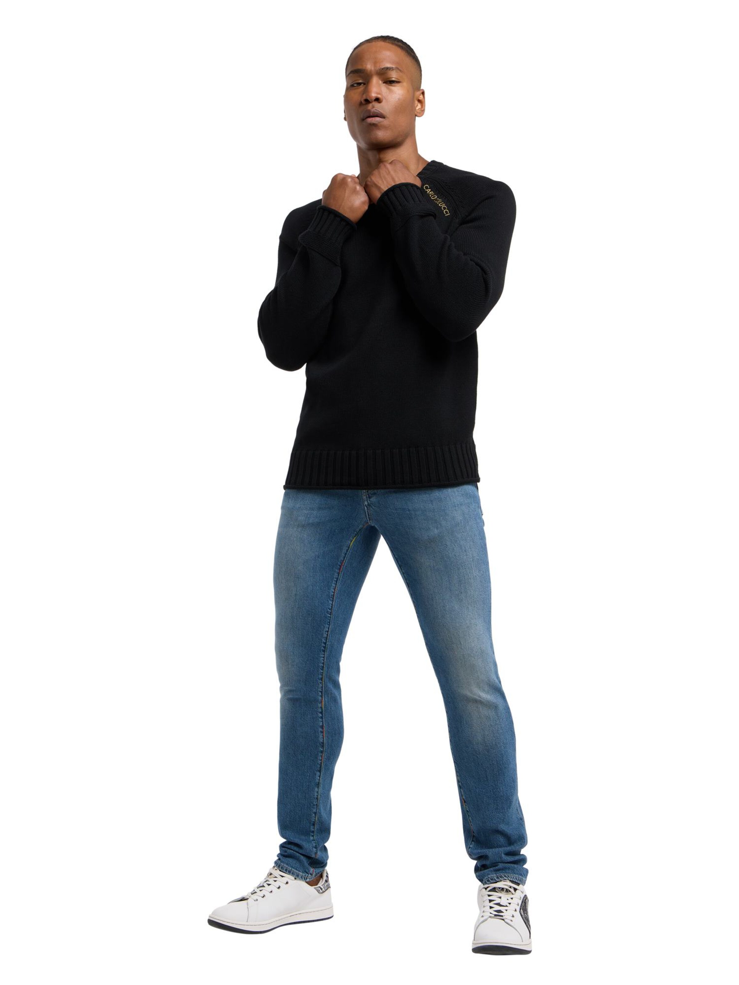 Pull-over 'Ditta' Carlo Colucci en noir