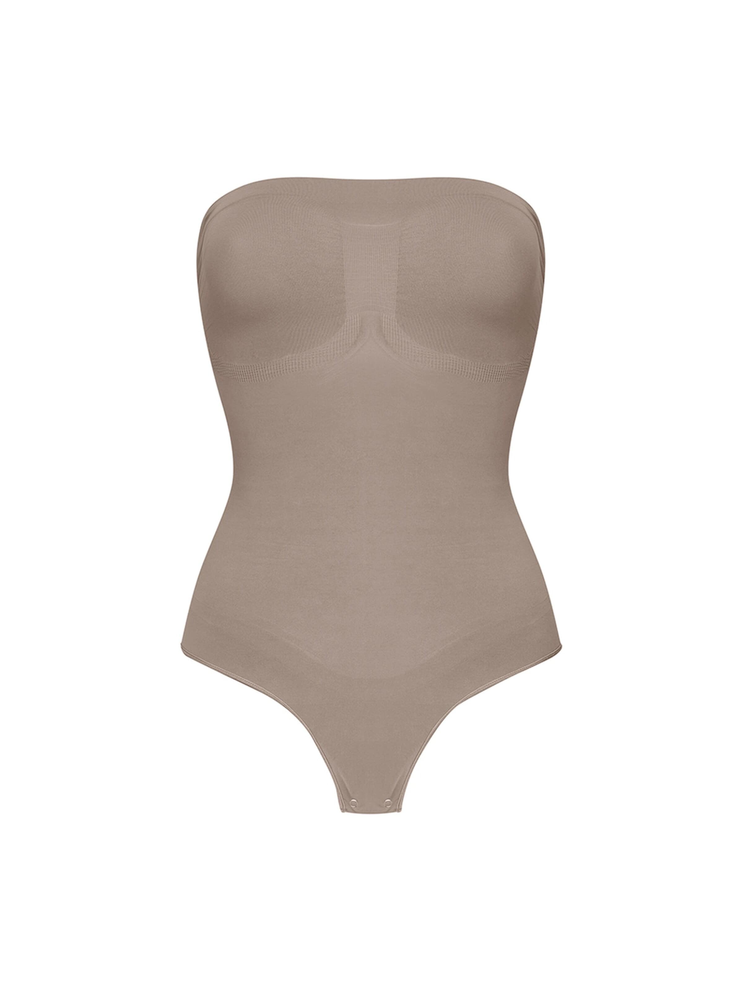 cfab Shapingbody 'Trägerloser Bodysuit Sculpting Shapewear mit String' i grå: framsida