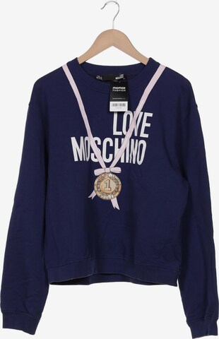 Love Moschino Sweatshirt & Zip-Up Hoodie in XXL in Blue: front