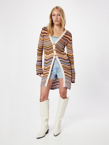 Free People Gebreid vest in Lila: voorkant