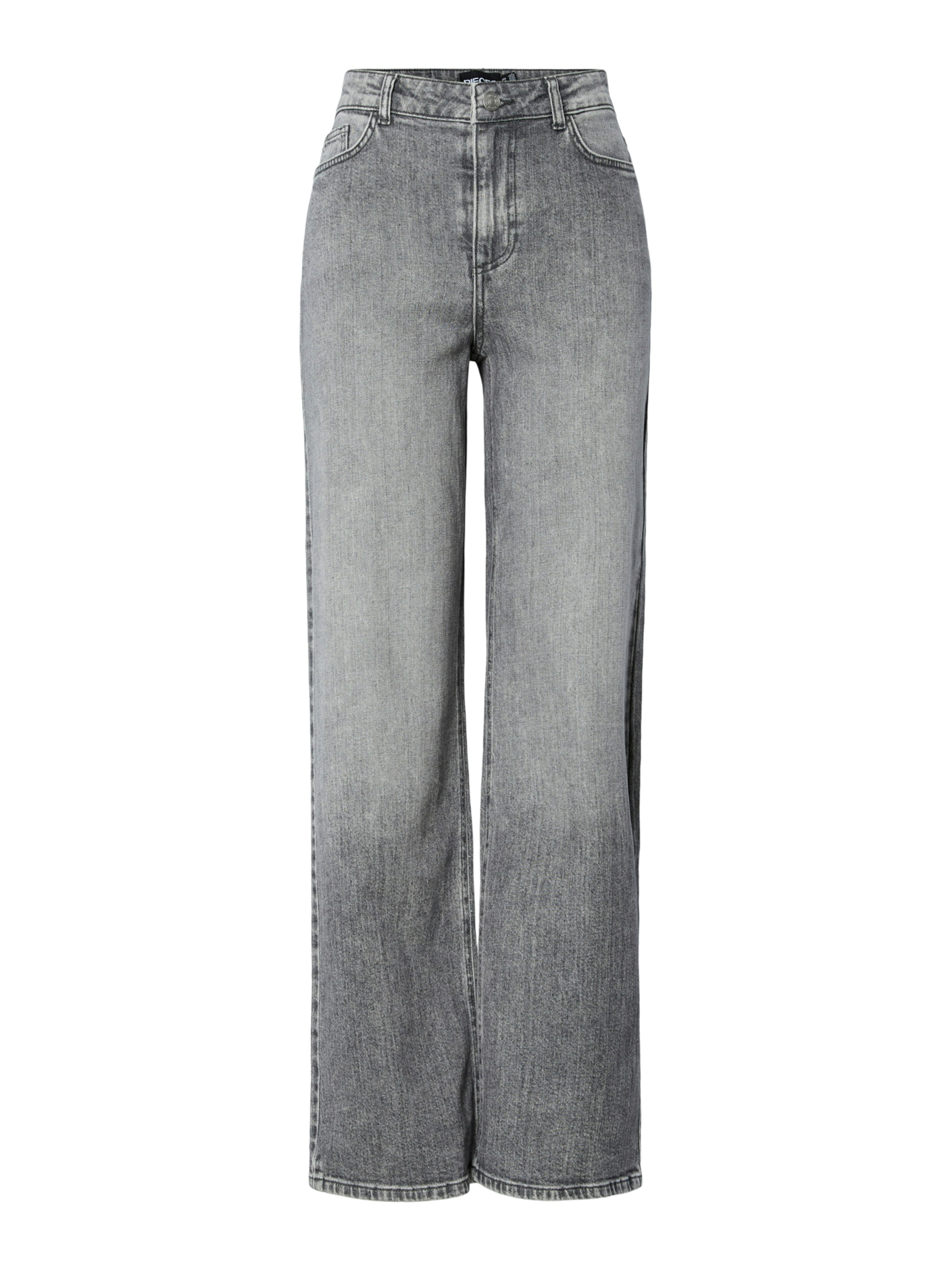 PIECES Wide leg Jeans 'PCSilke' in Grey: front