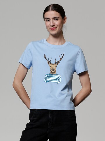 Maglietta 'Hirsch' di Watapparel in blu: frontale