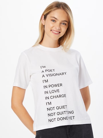 Young Poets T-Shirt  'Principles Tannie' in Weiß: predná strana