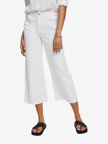 ESPRIT Wide leg Broek in Wit: voorkant