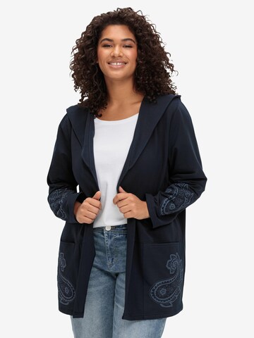 SHEEGO Sweat jacket in Blue: front