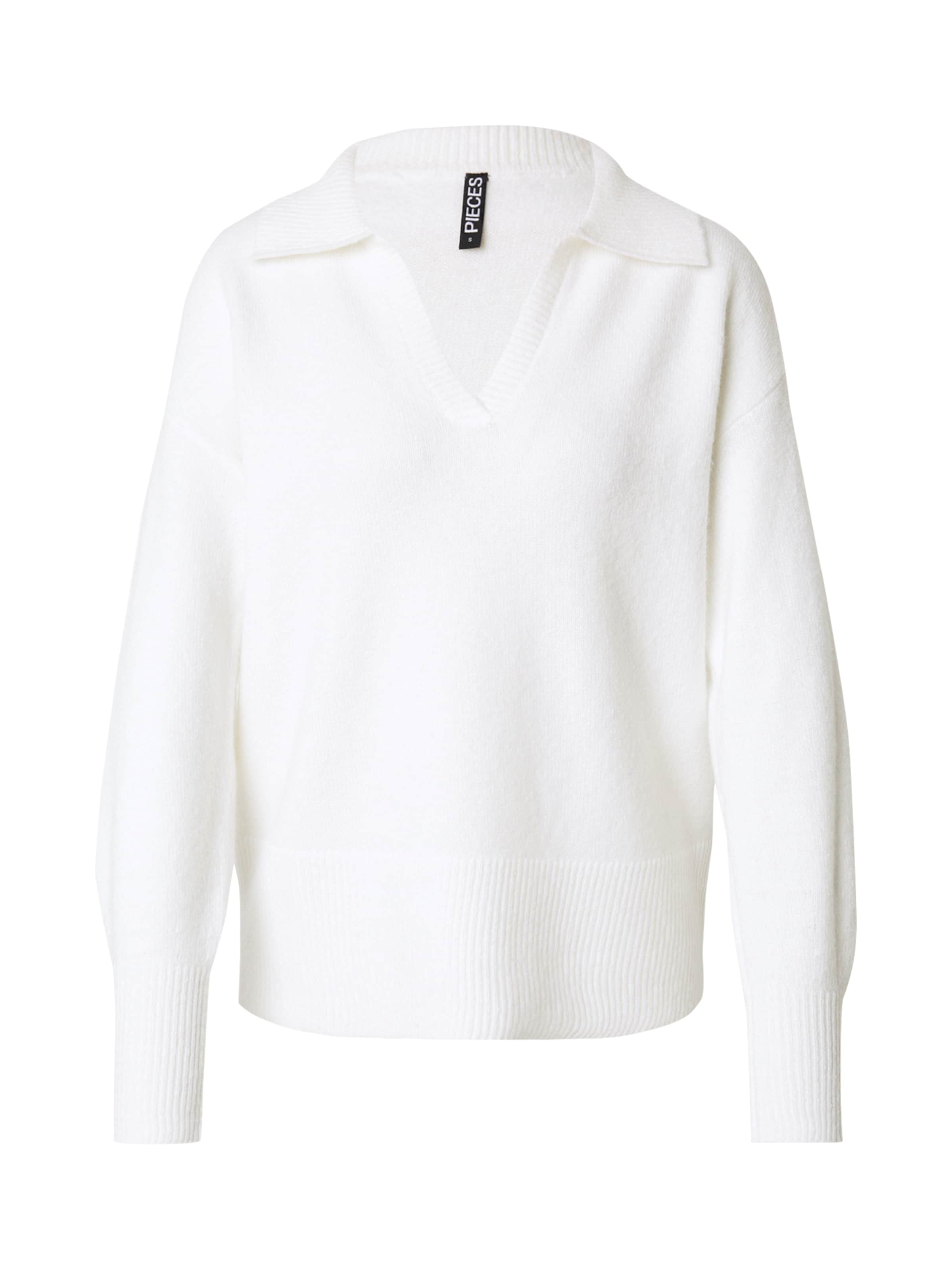 Pull-over 'PCMALOU' PIECES en blanc : devant