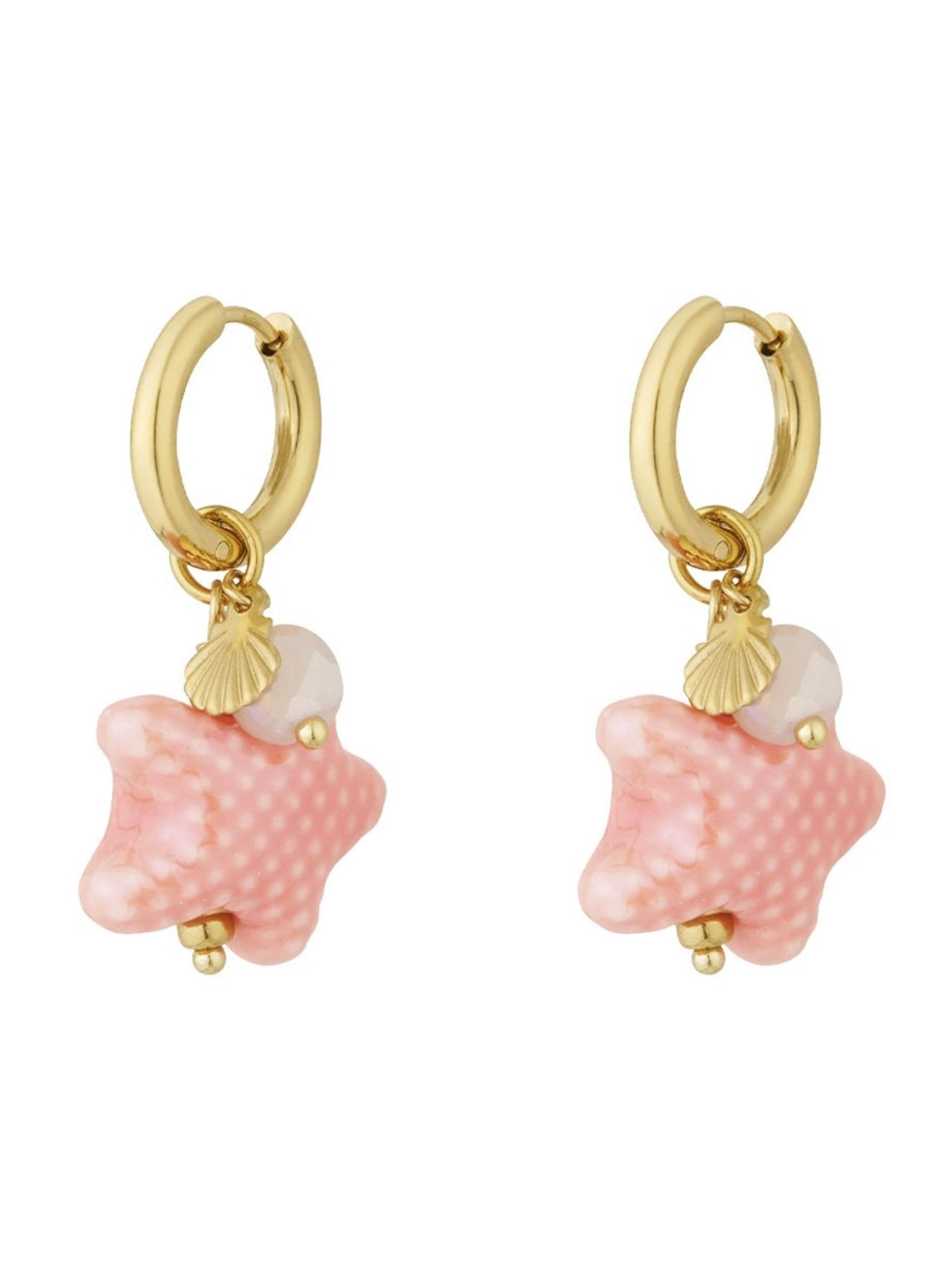 Cala Rose Ohrringe 'OCEAN STAR'‌‌‌‌‌‌‌‌ in Pink: Vorderseite
