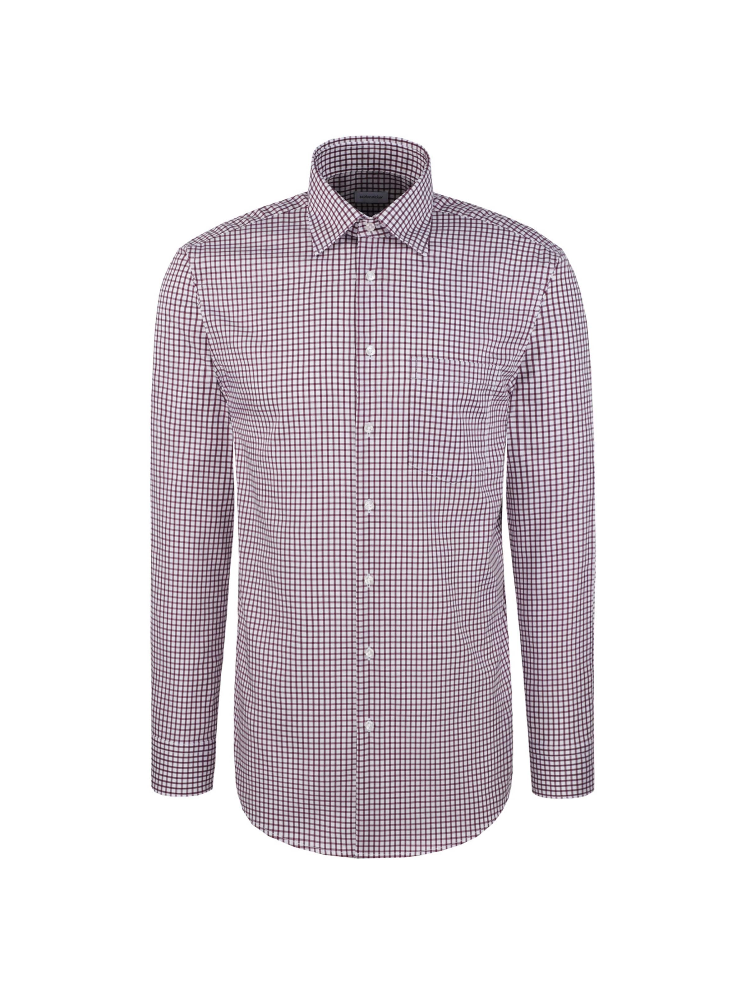 SEIDENSTICKER Businesshemd ' Schwarze Rose ' in Lila: Vorderseite