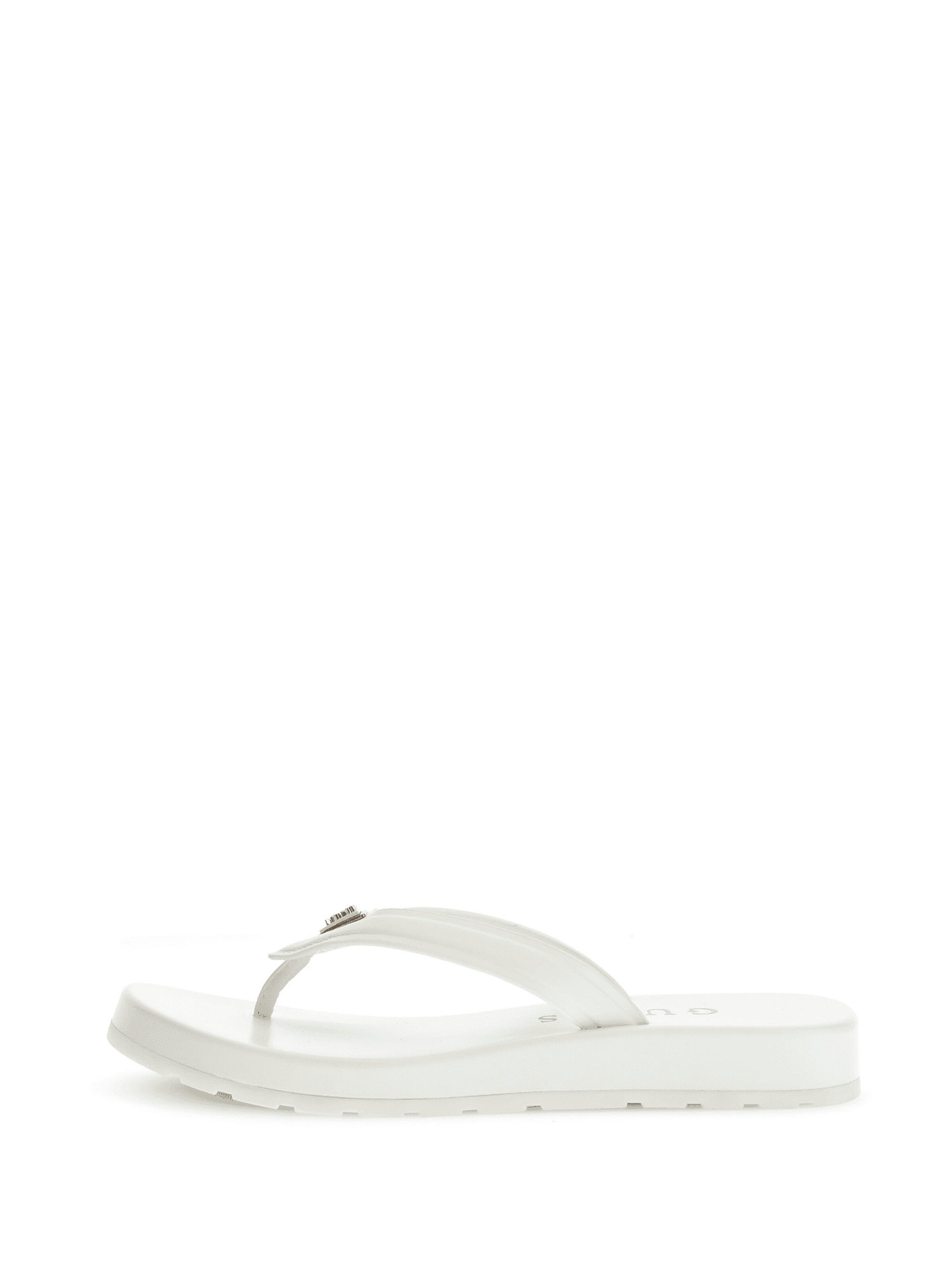 GUESS T-Bar Sandals 'Candry' in White: front