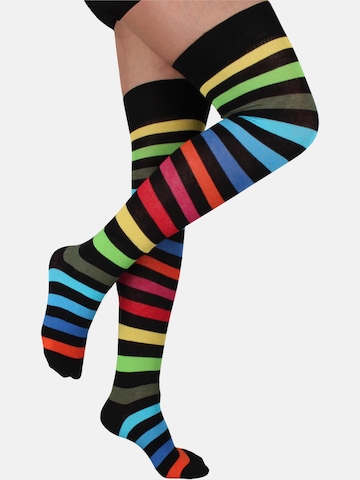 normani Over the Knee Socks 'Regenbogen' in Mixed colors