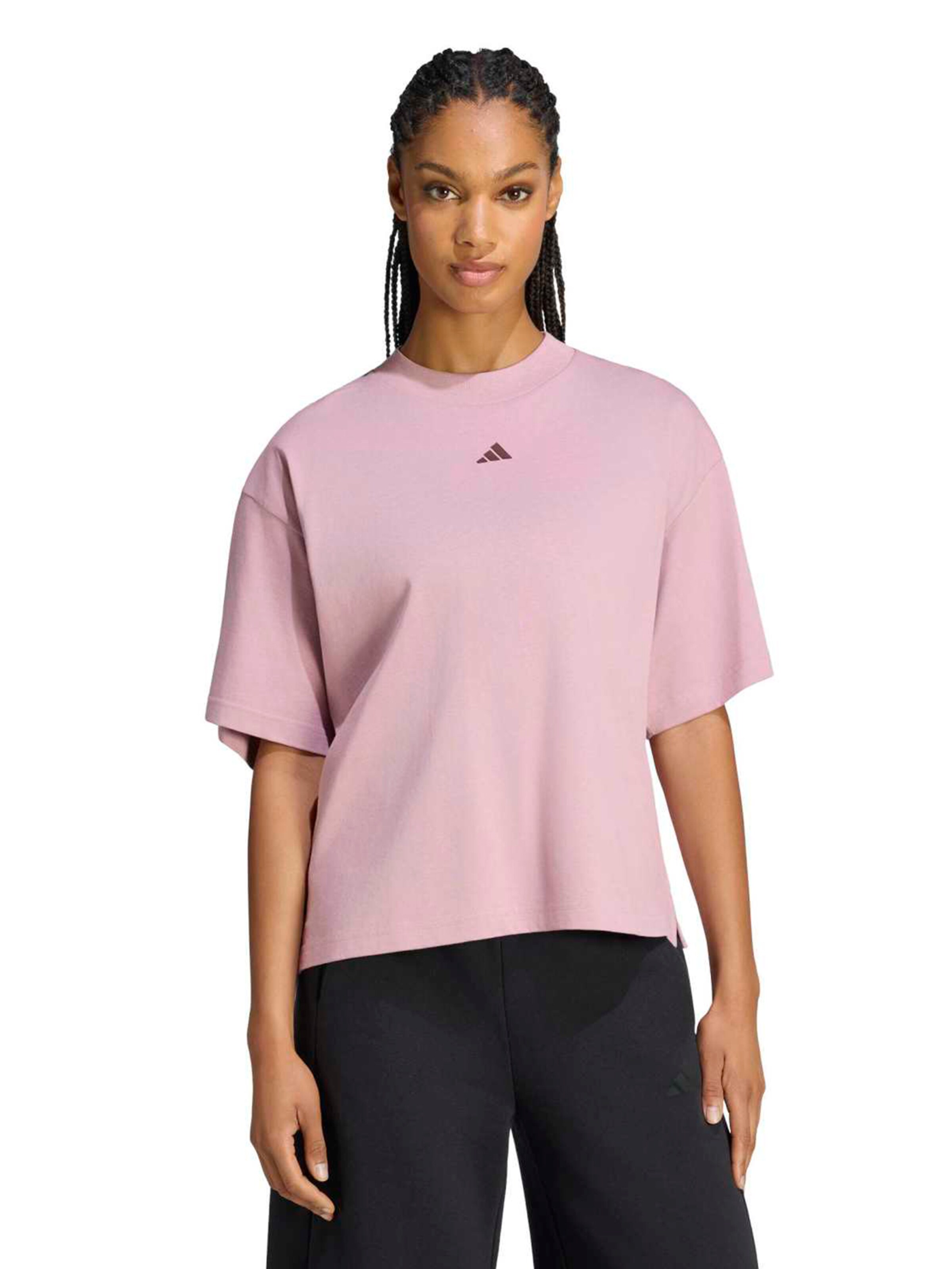 ADIDAS SPORTSWEAR - Camisa funcionais 'Studio' em roxo: frente