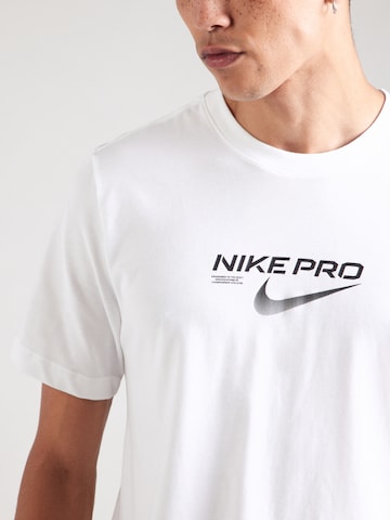 Tricou funcțional 'PRO' de la NIKE pe alb