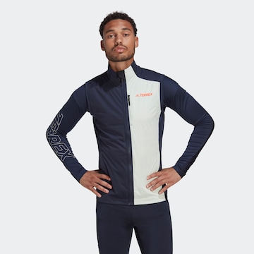 ADIDAS TERREX Sportbodywarmer 'Xperior Cross-Country Ski Soft Shell' in Blauw: voorkant