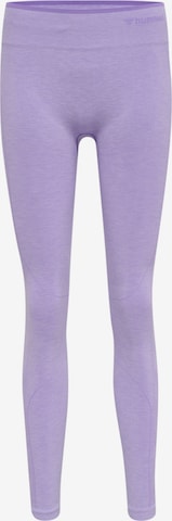Skinny Pantalon de sport Hummel en violet : devant