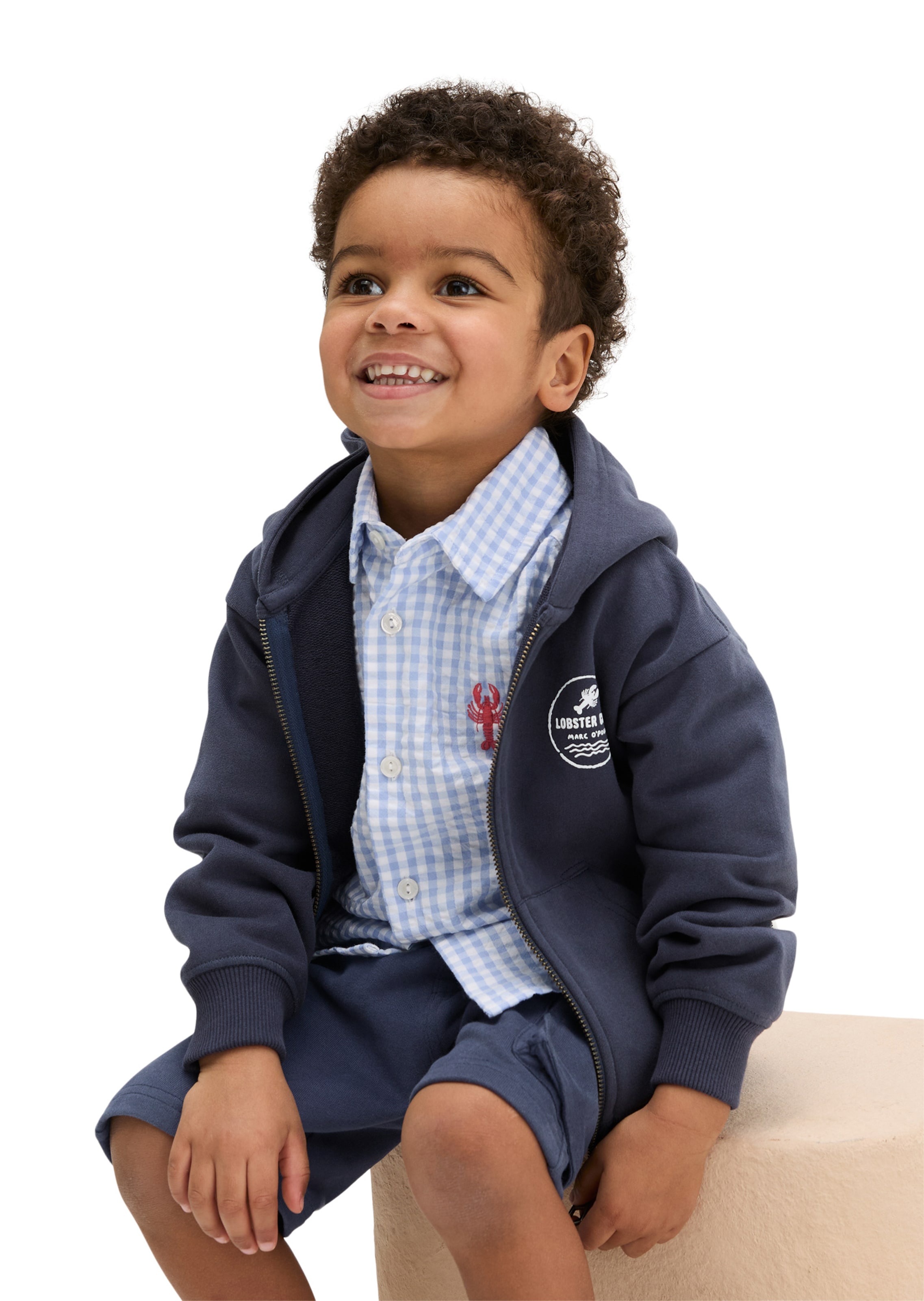 Marc O'Polo Sweatvest in Blauw: voorkant