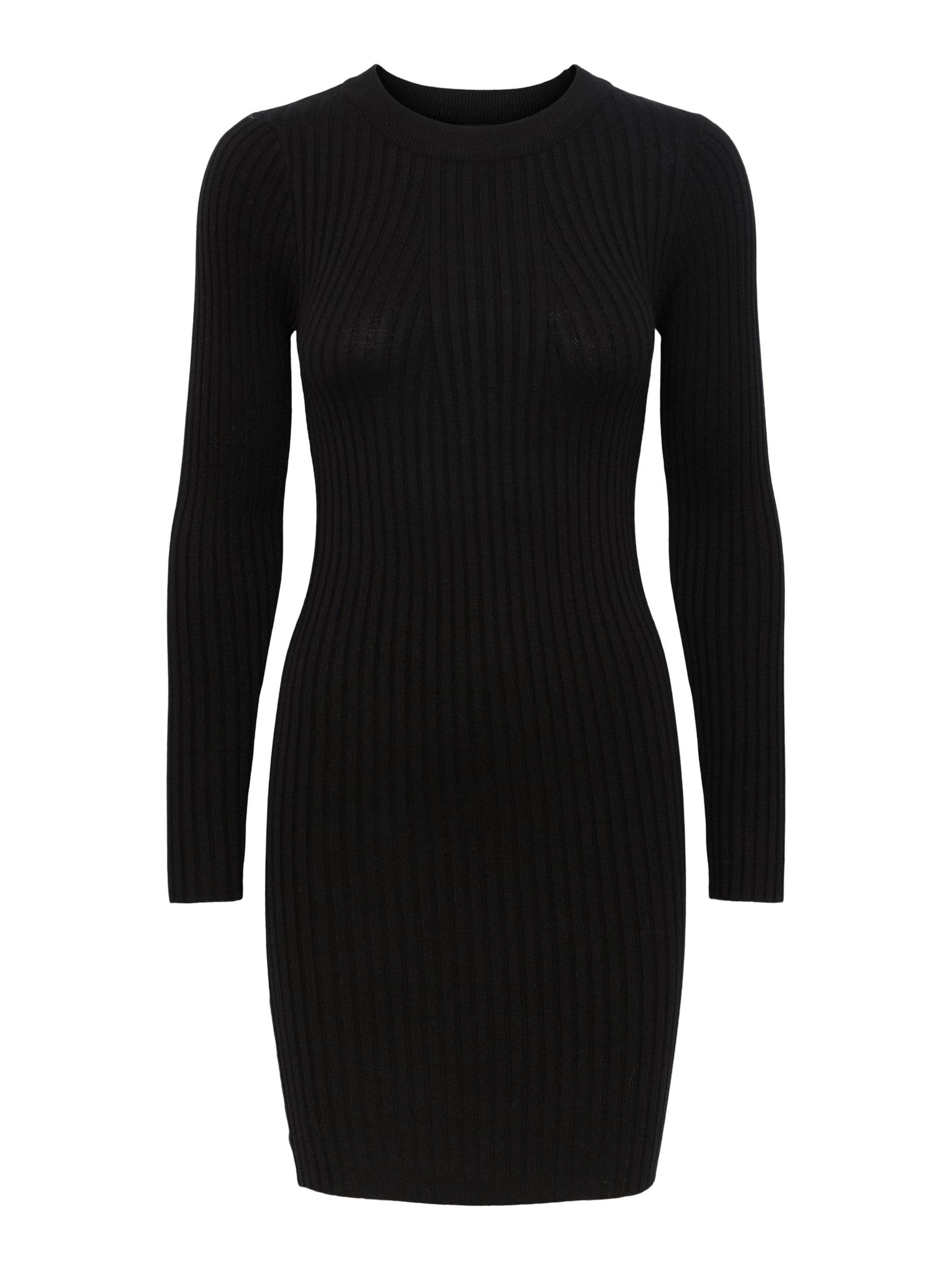 PIECES Πλεκτό φόρεμα 'Crista' σε μαύρο: μπροστά