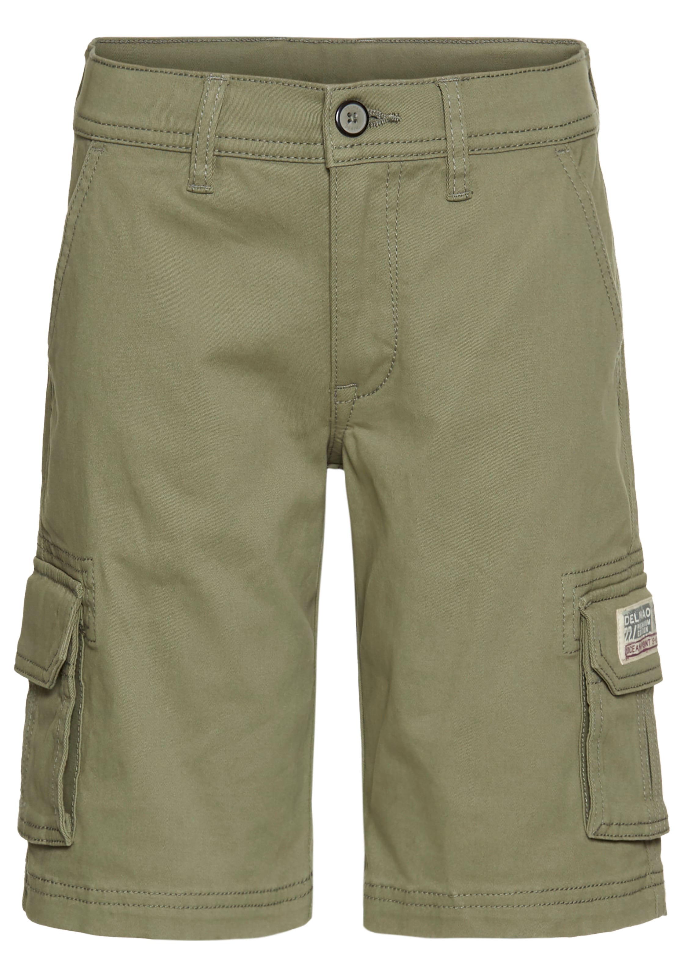 DELMAO Regular Pants in Green: front