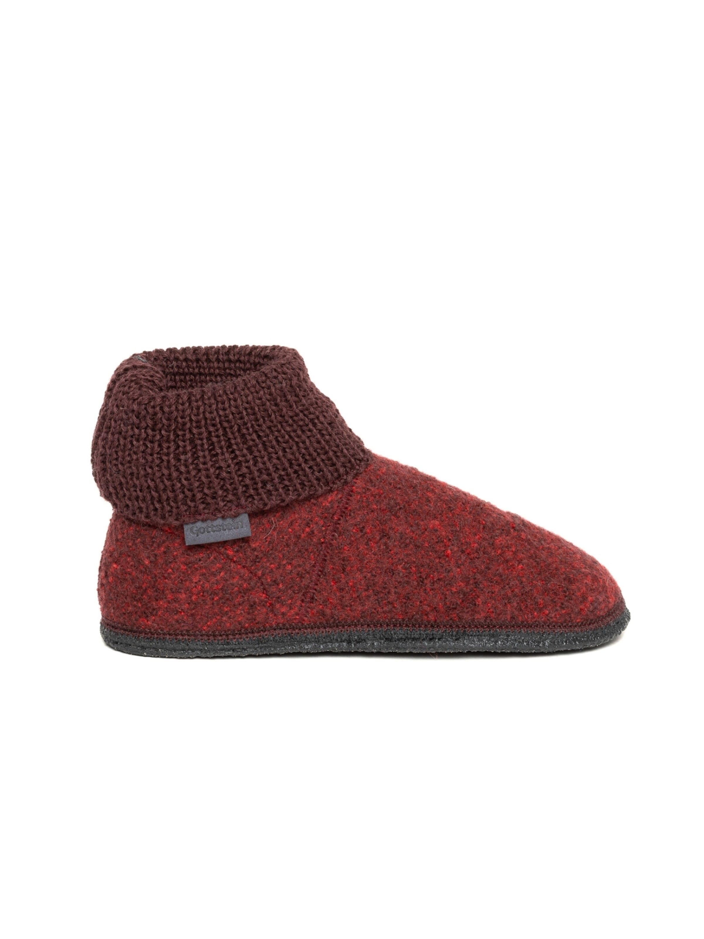 Gottstein Slippers 'Hüttenschuhe Wool Venture High' in Red
