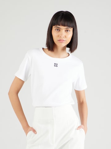 HUGO Μπλουζάκι 'Deloris' σε λευκό: μπροστά