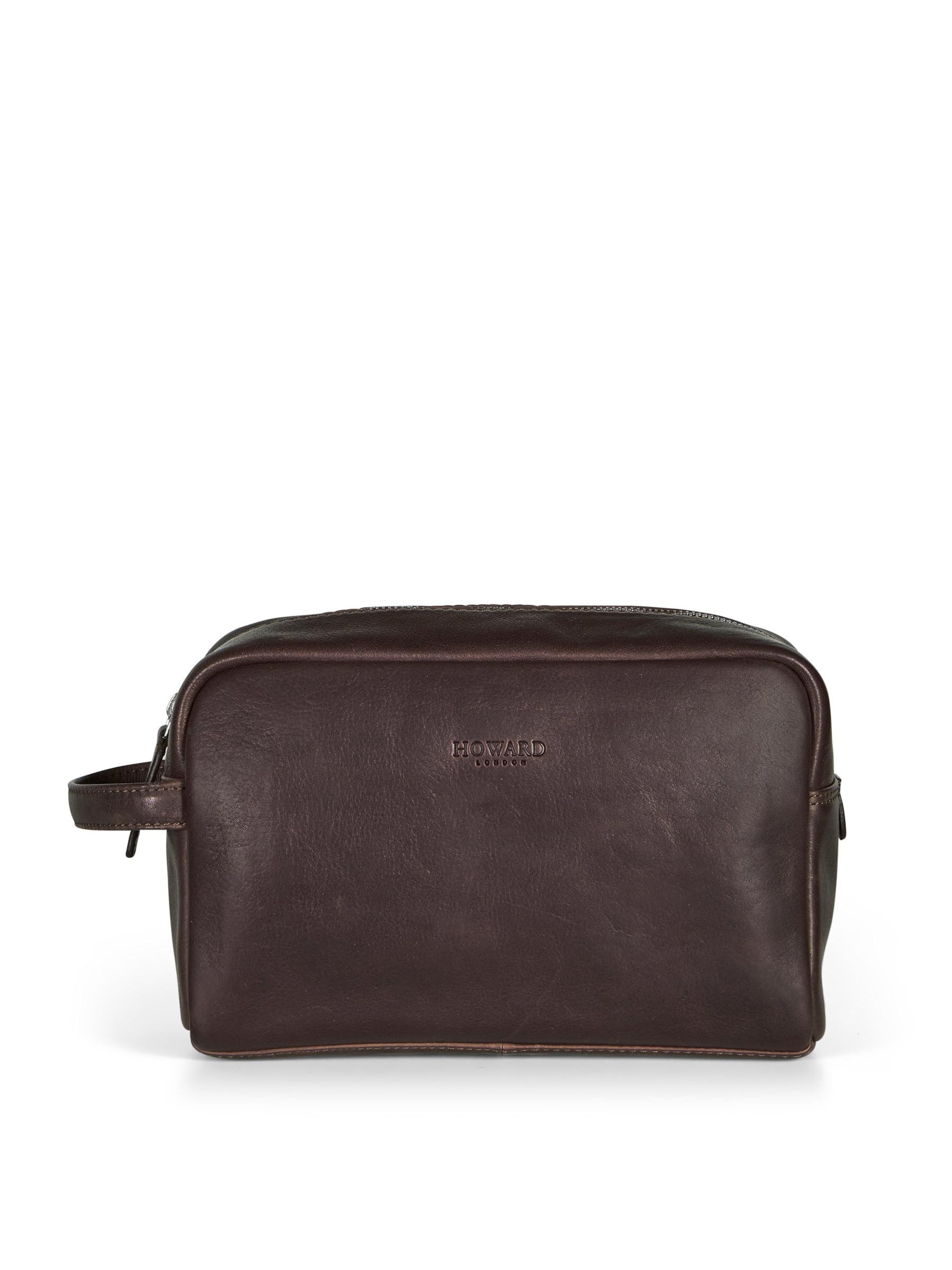Trousses de toilette 'Howard Washbag Easton Dark Brown' Howard London en marron : devant