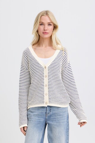 b.young Gebreid vest in Blauw: voorkant