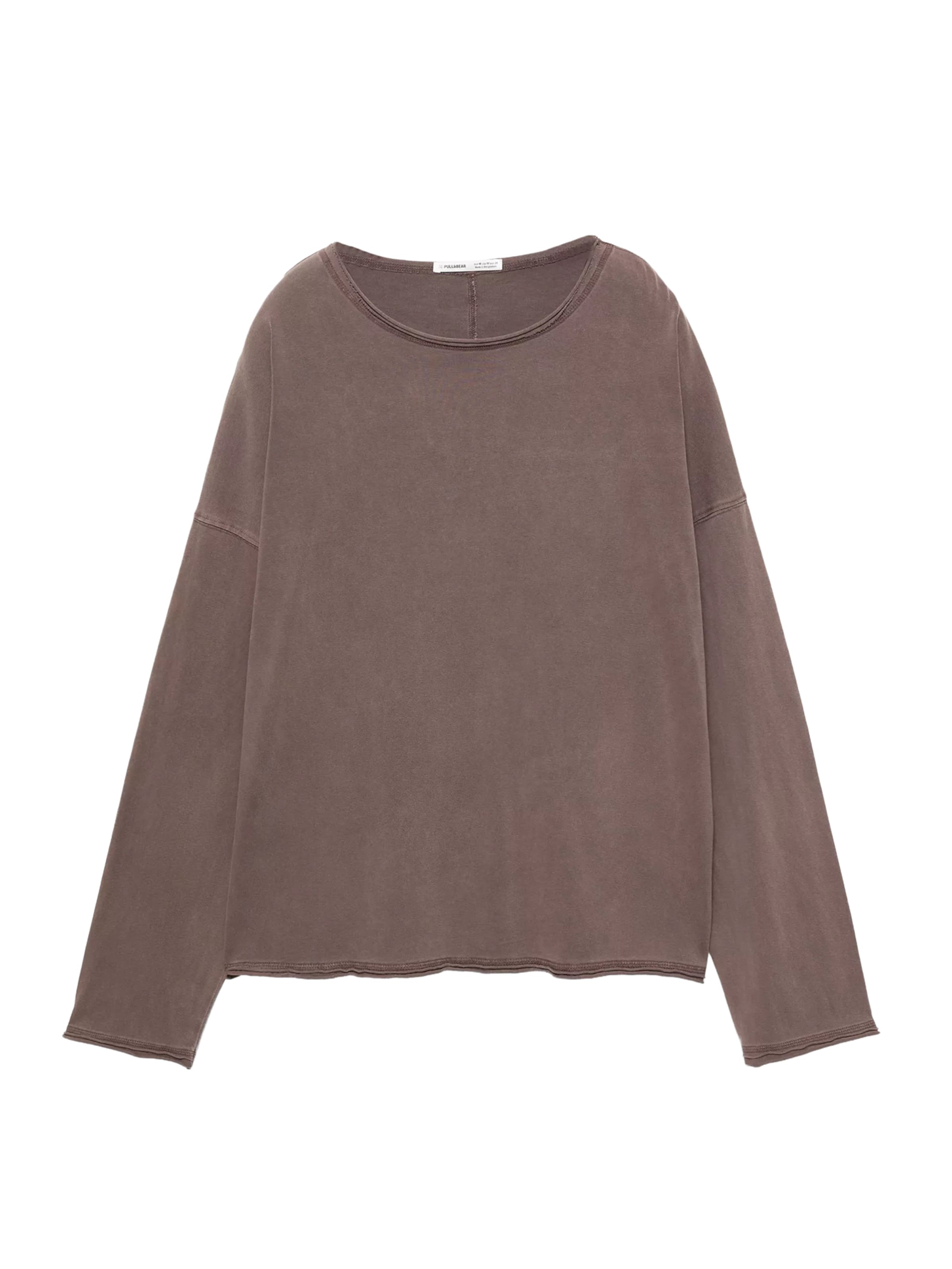 Pull&Bear Тениска в кафяво: отпред