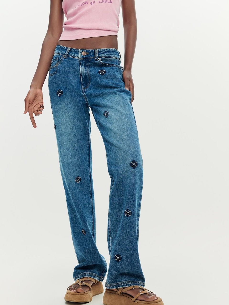 Slimfit Jeans de la Desigual pe albastru: față