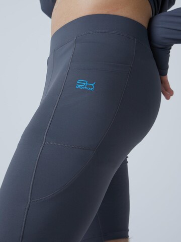 SPORTKIND Slimfit Sporthose 'Short Tights mit Taschen'‌‌‌‌‌‌‌‌‌ in Grau
