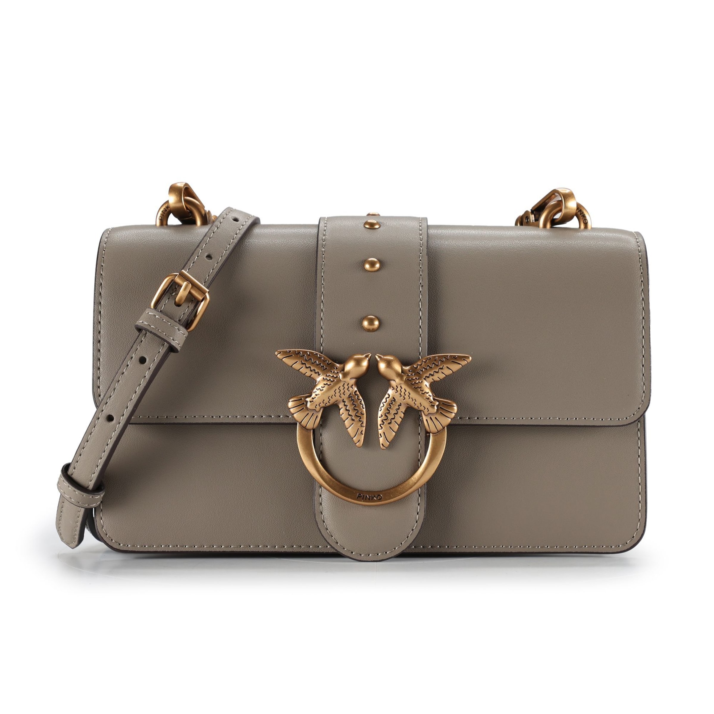 Borsa a tracolla 'Love One' di PINKO in grigio: frontale