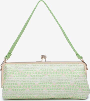 Borsa a mano 'Borsa a mano Kassandra Orlanda Plus - Chiusura fibbia, tessuto jacquard geometrico' di Kassandra in verde: frontale