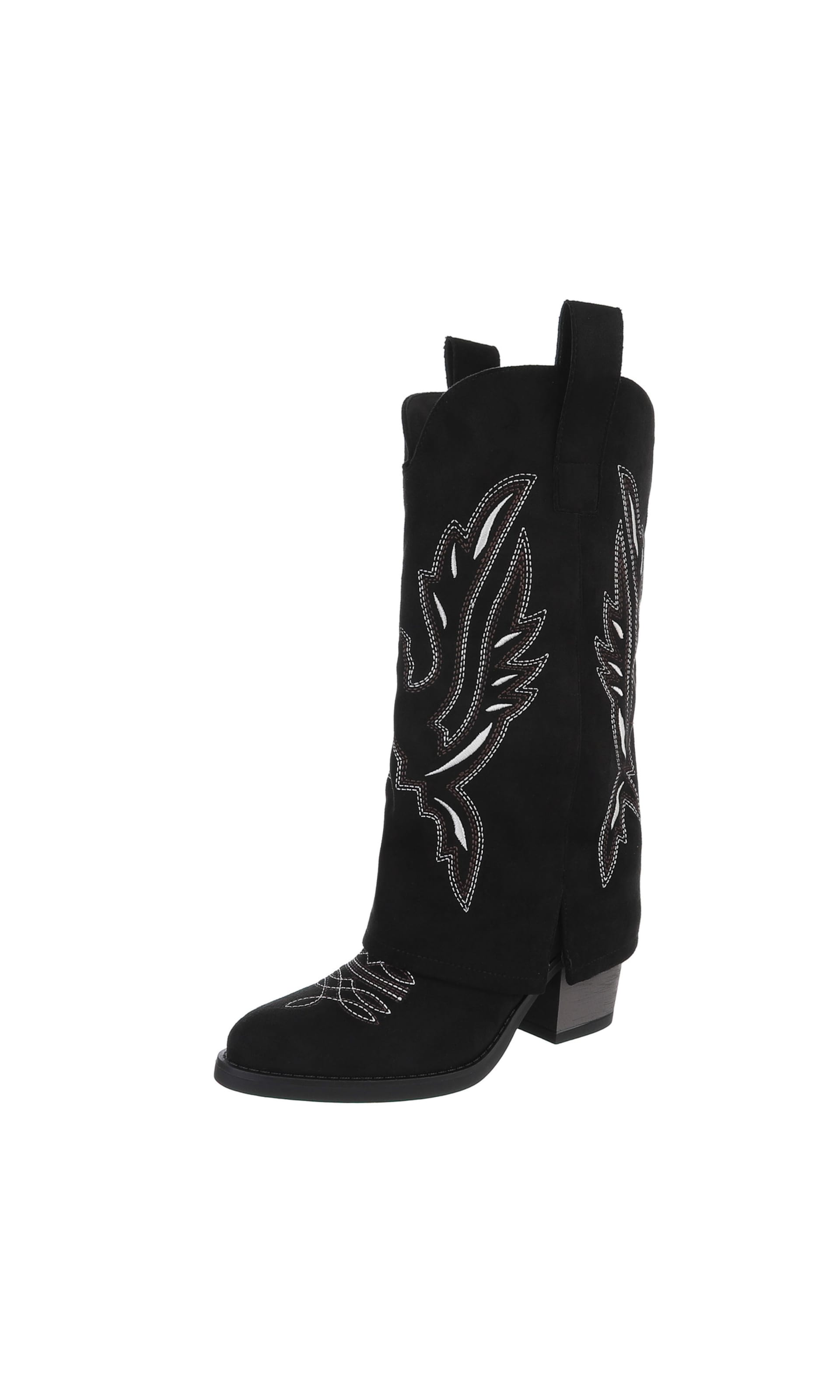 Ital-Design Cowboy Boots in Black: front