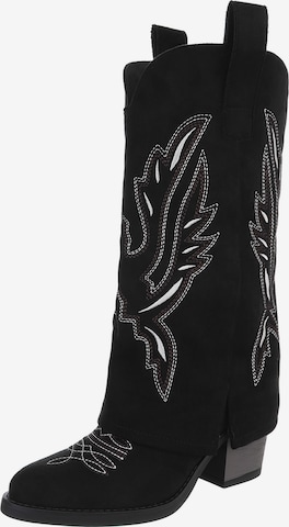 Ital-Design Cowboy Boots in Black: front