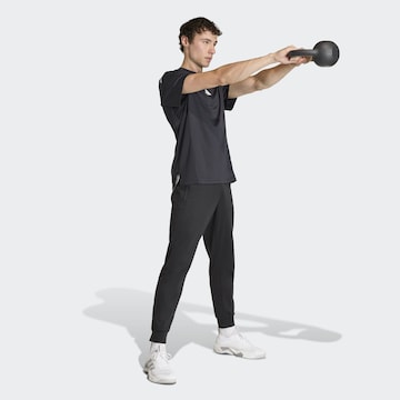 ADIDAS PERFORMANCE Tapered Workout Pants in Black