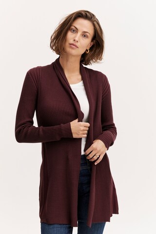 Fransa Knit Cardigan 'Ubasic' in Red: front
