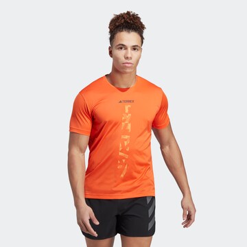 ADIDAS TERREX Performance Shirt 'Agravic' in Orange: front