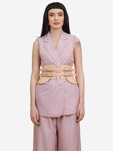 Haute Cuir - Cinturón 'Peplum Maia Corset Belt' en beige: frente