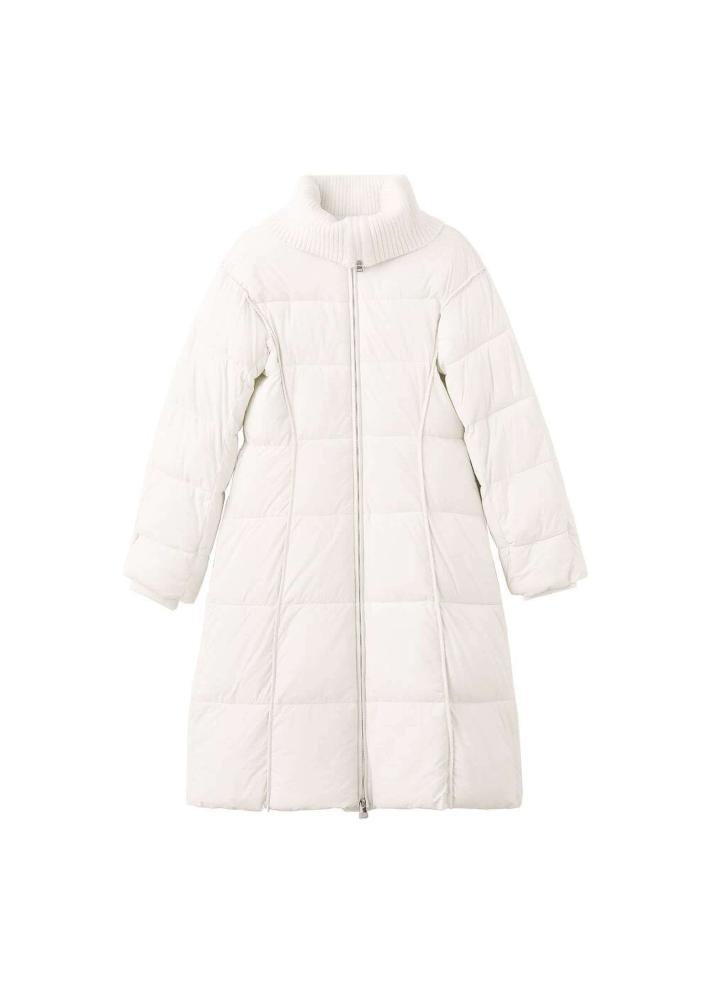 MANGO Winter Coat in White: front