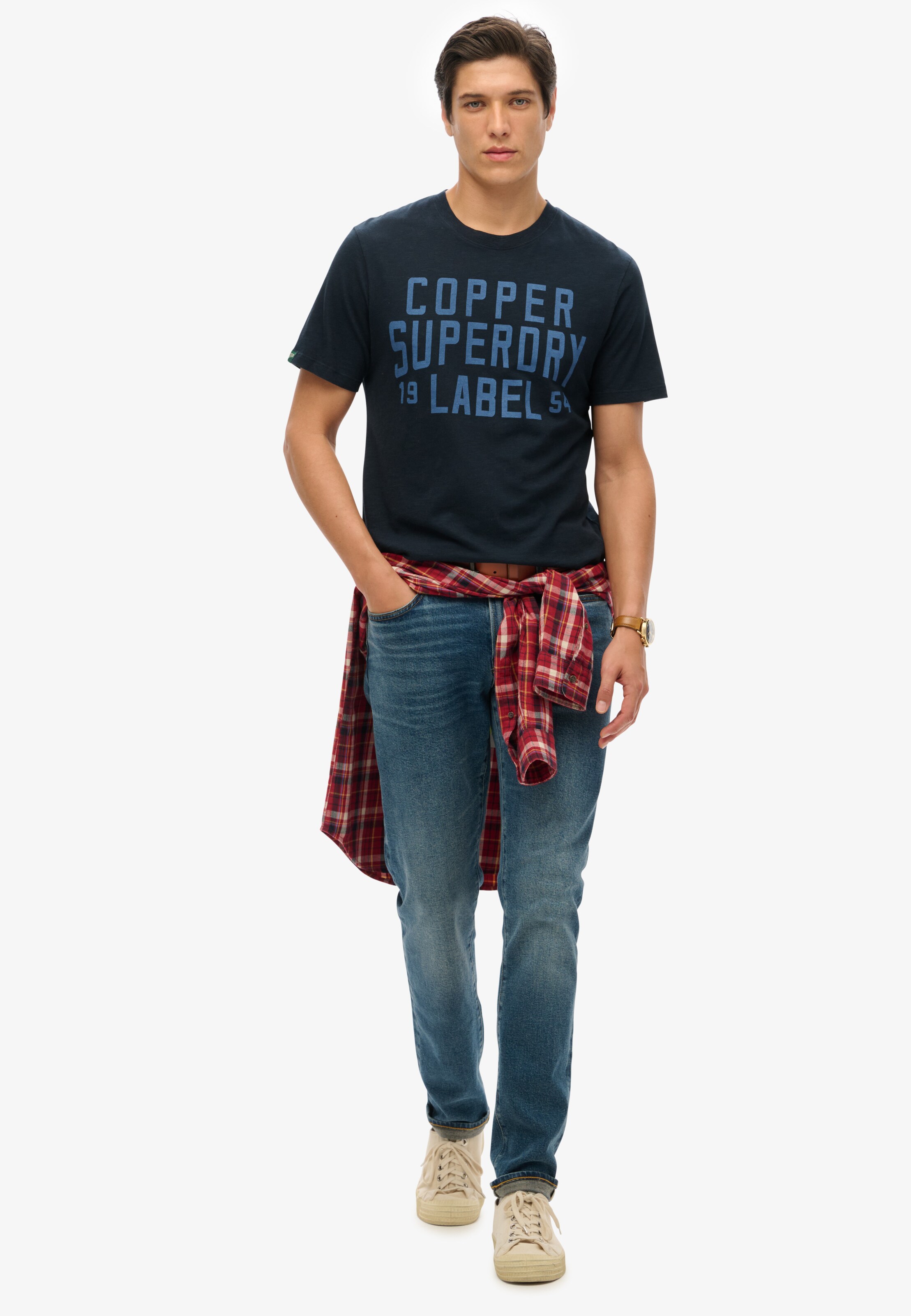 Superdry Tričko 'Copper' – modrá