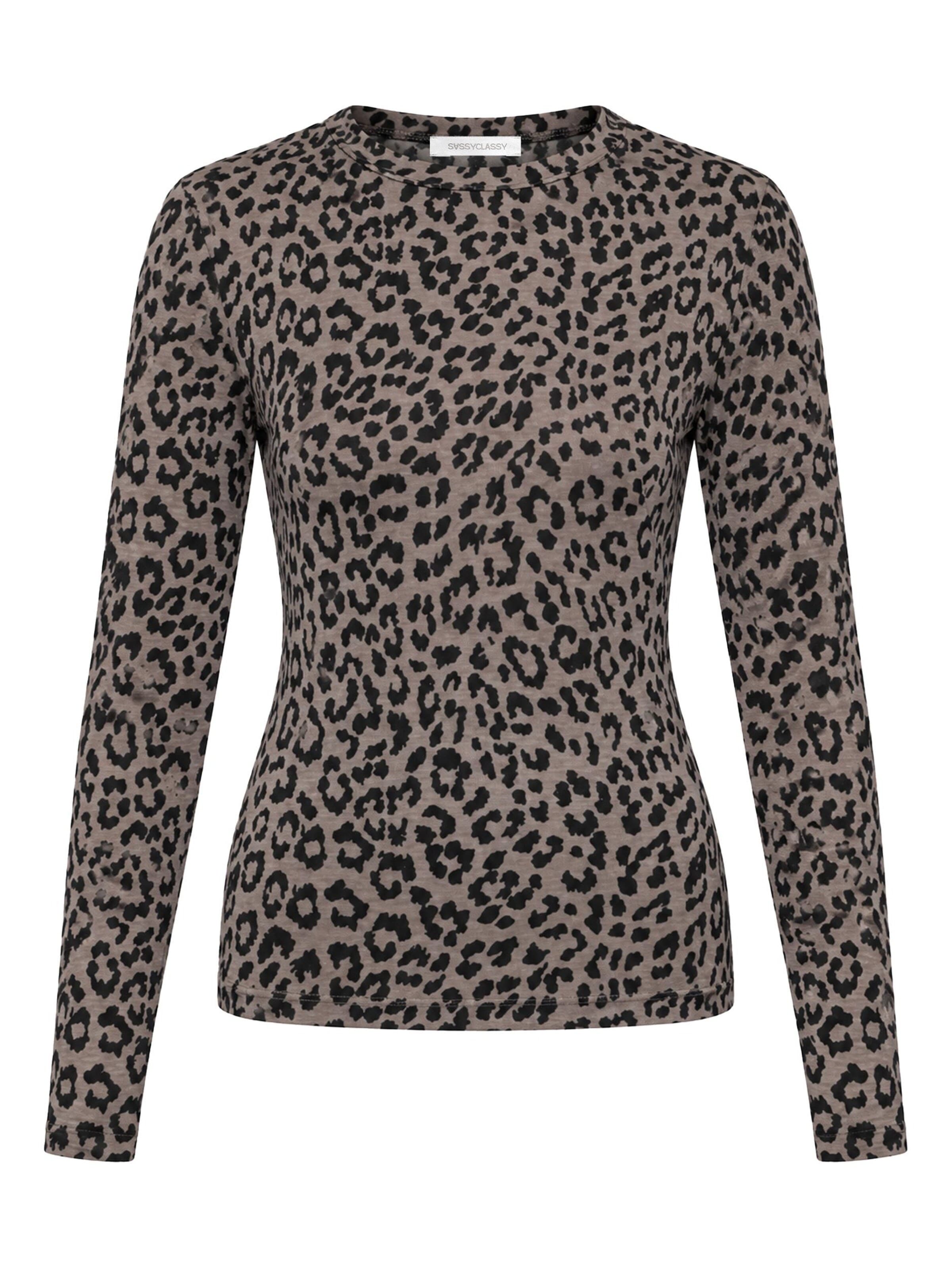 SASSYCLASSY Shirt in Bruin: voorkant