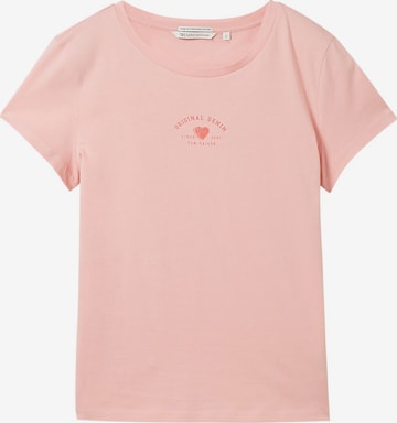 T-shirt TOM TAILOR DENIM en rose : devant