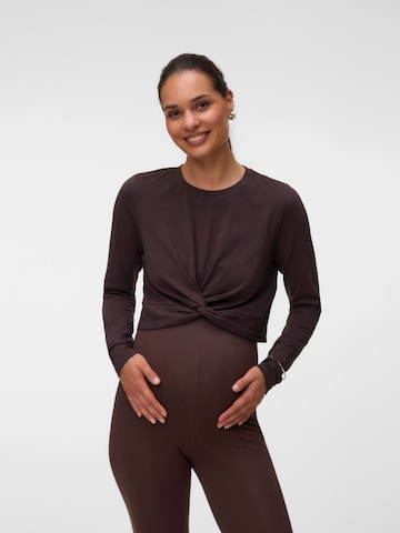 MAMALICIOUS Shirt in Bruin: voorkant