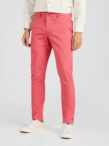 Polo Ralph Lauren Slimfit Chino kalhoty 'BEDFORD' – červená: přední strana