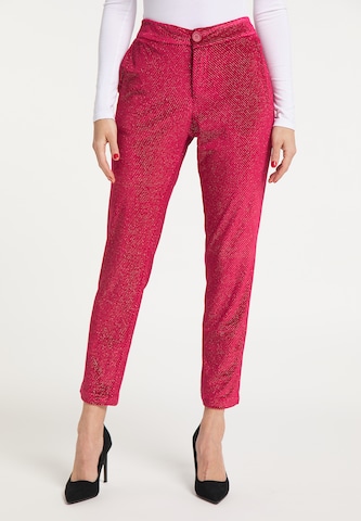 faina Slimfit Broek in Rood: voorkant