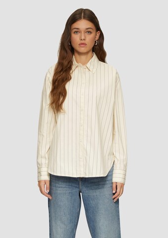 QS Blouse in Beige: voorkant