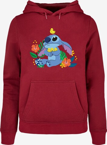ABSOLUTE CULT Sweatshirt 'Lilo and Stitch - Birds' in Rood: voorkant