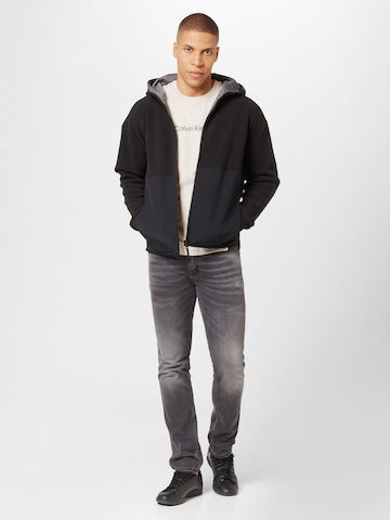 Calvin Klein Fleece jas in Zwart