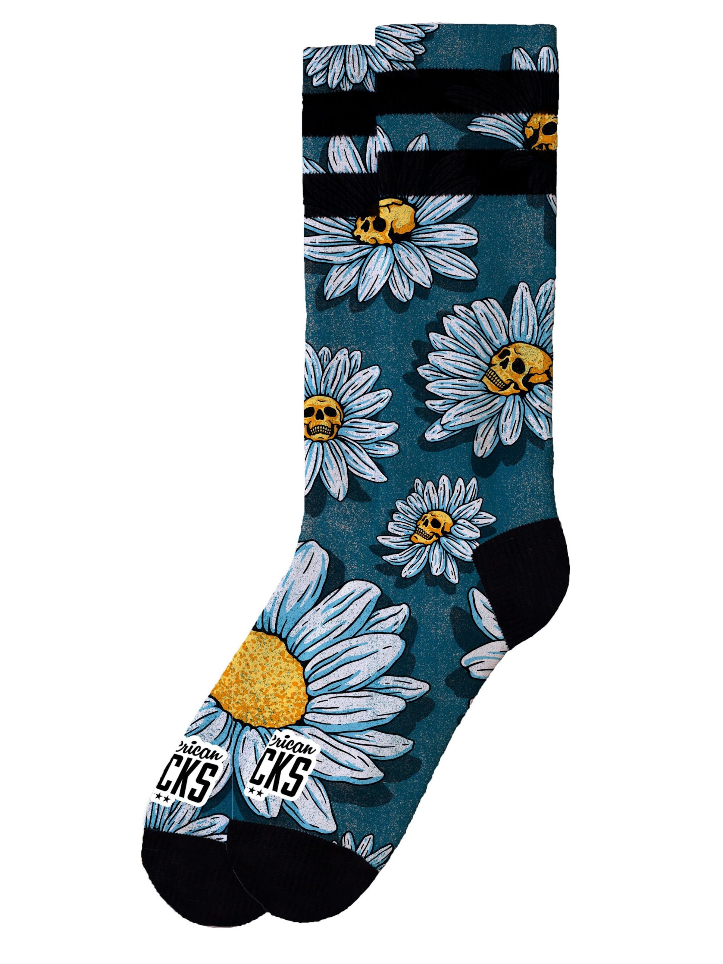 Calzino 'Daisies' di American Socks in blu: frontale