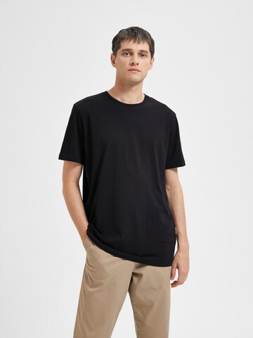 Tricou 'Aspen' de la SELECTED HOMME pe negru: față